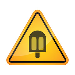 Danger signal icon with an ice cream