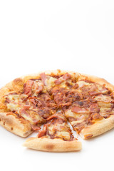 hawaiian pizza isolated on white background