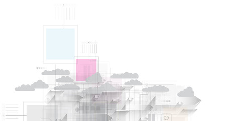 Integration technology with nature, sky. Best ideas for Business