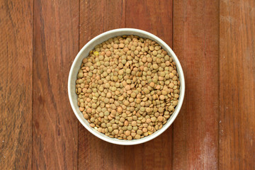 dry lentil on bowl