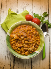 pasta with beans, traditional italian recipe