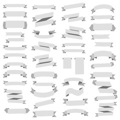 Set of design elements banners ribbons. Vector illustration.