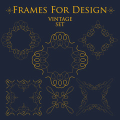 Vintage set of frames for design template vector art