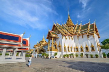 Obraz premium Tourist at grand palace at Bangkok, Thailand