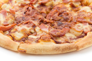 hawaiian pizza isolated on white background