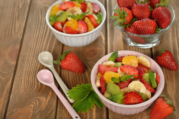 Fruit salad with strawberries