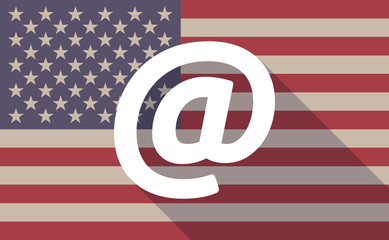USA flag icon with an at sign
