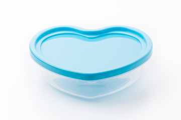 Plastic container for food isolated on white