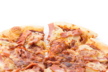 hawaiian pizza isolated on white background