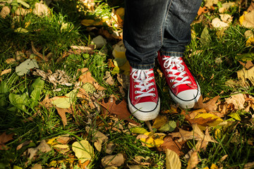 Red sneakers