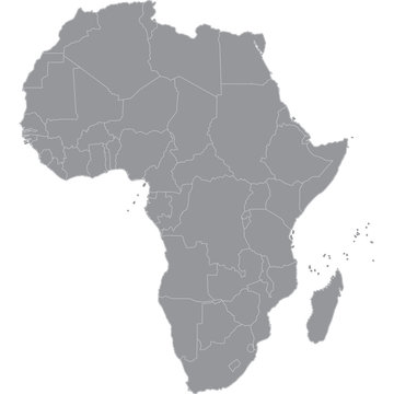 African map on white background