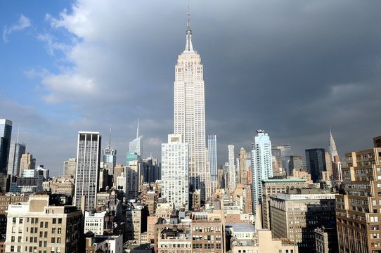 USA, New York State, New York City, Empire State Building at sunlight