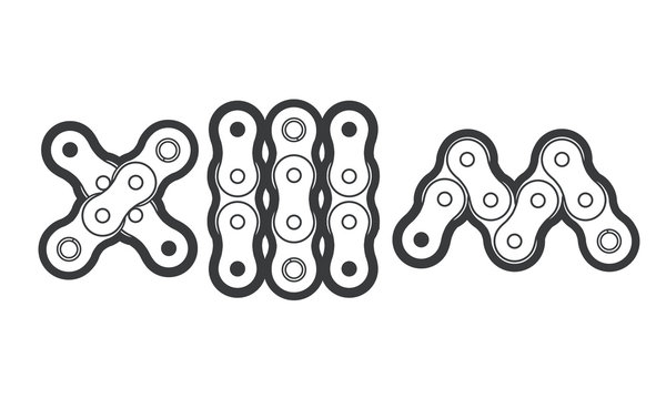 Extreme Bicycle Chain Typography. Mountain Or Pit Bike