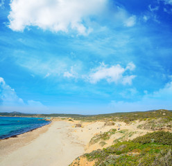 Fototapeta na wymiar Rena Majore beach on a clear day