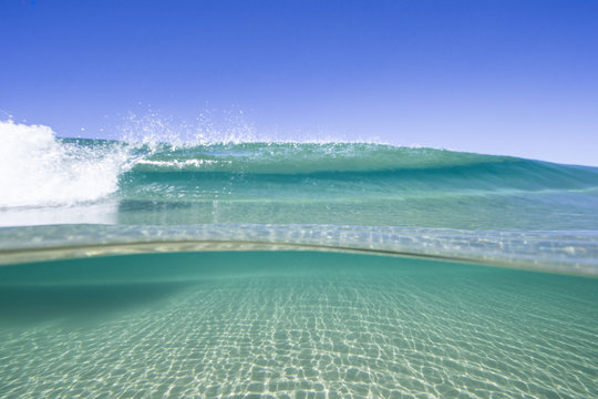 View of waves on sunny day