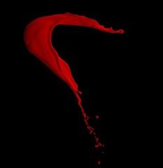 isolated splash of blood with clipping path