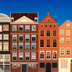 Fototapeta premium Street of abstract old houses. Vector background.