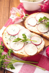 sandwich with radish
