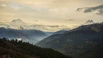 annapurna range snow mountain