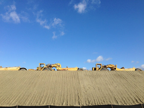 Tractors at construction site