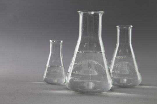 Three conical flasks