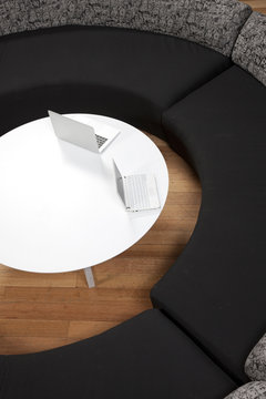 Two laptops on table
