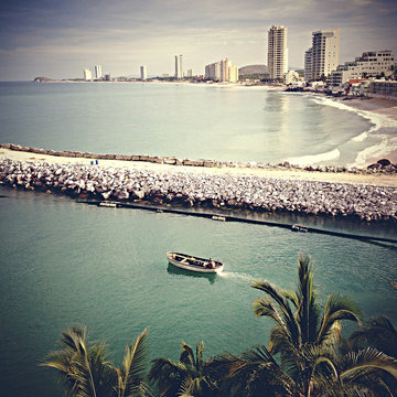 Mexico, Mazatlan, Boat in sea