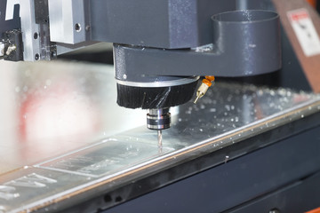 CNC  machine cutting acrylic plate - obrazy, fototapety, plakaty