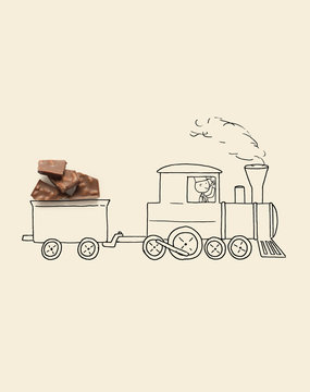 Conceptual drawing of freight train
