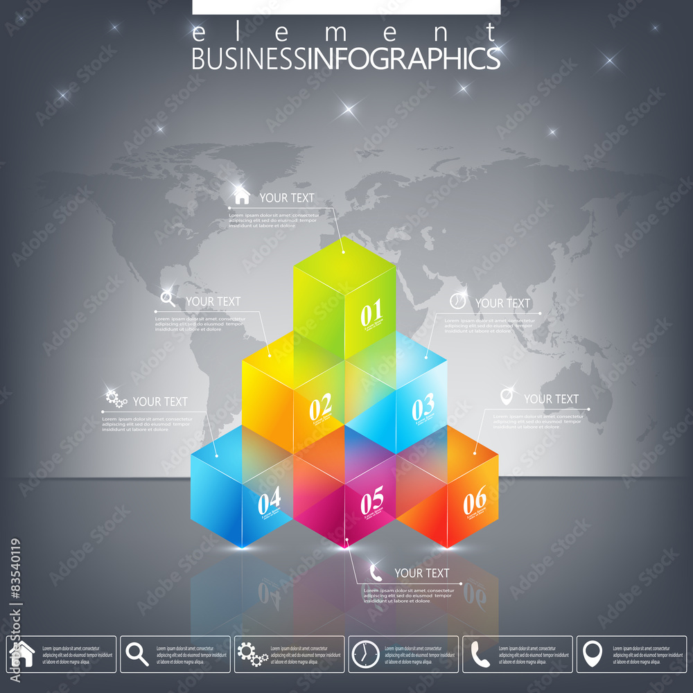 Poster Modern 3d infographic design with place for your text , workflow