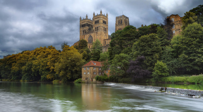 UK, England, Durham Cathedral Along River Wear