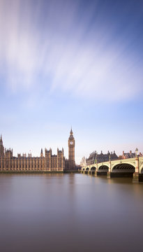 View of Westminster across the River Thames, London, UK