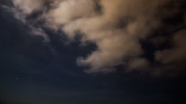Timelapse night with clouds and stars