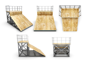 Element skate park half-ramp with different angles