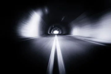 Photo sur Aluminium Tunnel Vieux tunnel flou de mouvement