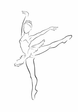 Ballerina. Dancer silhouette. Vector illustration