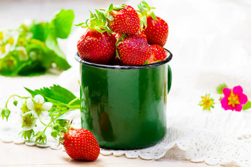fresh, organic strawberry