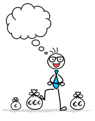 Strichmännchen Geldsäcke