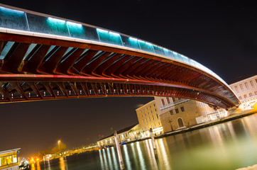 The Constitution Bridge, Venice at night 