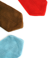 Colorful male ties isolated on white