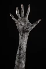 Foto op Plexiglas black hand of death, walking dead, zombie theme,  zombie hands © Parad St