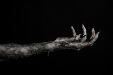 black hand of death, walking dead, zombie theme,  zombie hands - obrazy, fototapety, plakaty