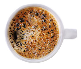 Cup of coffee isolated on white