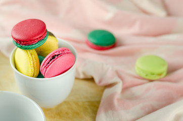 Macaron many colors in the morning