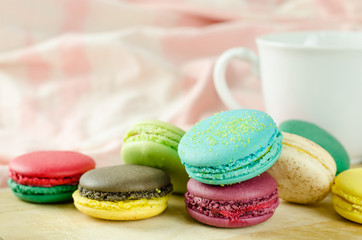 Macaron many colors in the morning