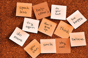 Notice board with sticky note pads