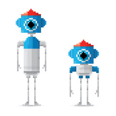 pixel style robot set