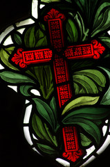The Cross of Christianity in stained glass - obrazy, fototapety, plakaty