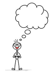 Strichmännchen Denkwolke