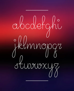  Hand drawn font. Vector alphabet